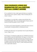 TEXAS INSURANCE LICENSE QUIZ EXAMINATION TEST 2026 QUESTIONS WITH 100&percnt; CORRECT ANSWERS