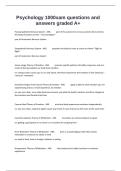  Psychology 1000xam questions and answers graded A&plus;