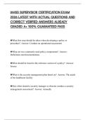 IAHSS SUPERVISOR CERTIFICATION EXAM 2026 LATEST WITH ACTUAL QUESTIONS AND CORRECT VERIFIED ANSWERS ALREADY GRADED A&plus; 100&percnt; GUARANTEED PASS