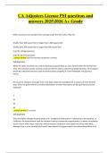 California Adjuster&rsquo;s License PSI Exam &vert; Verified Questions & Correct Answers &vert; Latest A&plus; Grade 2025&sol;2026