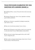 TEXAS STATE BOARD EXAMINATION TEST 2026 QUESTIONS WITH ANSWERS GRADED A&plus;