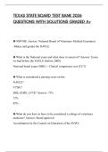 TEXAS STATE BOARD TEST BANK 2026 QUESTIONS WITH SOLUTIONS GRADED A&plus;