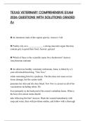 TEXAS VETERINARY COMPREHENSIVE EXAM 2026 QUESTIONS WITH SOLUTIONS GRADED A&plus;