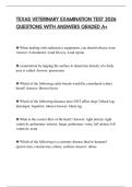 TEXAS VETERINARY EXAMINATION TEST 2026 QUESTIONS WITH ANSWERS GRADED A&plus;