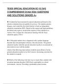 TEXES SPECIAL EDUCATION EC-12 &lpar;161&rpar; COMPREHENSIVE EXAM 2026 QUESTIONS AND SOLUTIONS GRADED A&plus;