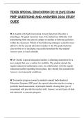 TEXES SPECIAL EDUCATION EC-12 &lpar;161&rpar; EXAM PREP QUESTIONS AND ANSWERS 2026 STUDY GUIDE