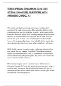 TEXES SPECIAL EDUCATION EC-12 &lpar;161&rpar; ACTUAL EXAM 2026 QUESTIONS WITH ANSWERS GRADED A&plus;