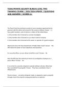 TEXAS PRIVATE SECURITY BUREAU LEVEL TWO TRAINING COURSE &vert; 2025&sol;2026 UPDATE &vert; QUESTIONS AND ANSWERS &vert; SCORED A&plus;