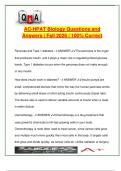 AC-HPAT Biology &vert; 200&plus; Questions &vert; Fall 2026 &vert; Topics&colon; Genetics&comma; Organ Systems&comma; Photosynthesis