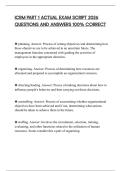 ICRM PART 1 ACTUAL EXAM SCRIPT 2026 QUESTIONS AND ANSWERS 100&percnt; CORRECT