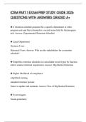 ICRM PART 1 EXAM PREP STUDY GUIDE 2026 QUESTIONS WITH ANSWERS GRADED A&plus;