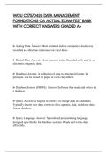 WGU C175&sol;D426 DATA MANAGEMENT FOUNDATIONS OA ACTUAL EXAM TEST BANK WITH CORRECT ANSWERS GRADED A&plus;