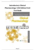 Test bank for Introductory Clinical Pharmacology 12th Edition&comma; Newest version rated A&plus;&period;