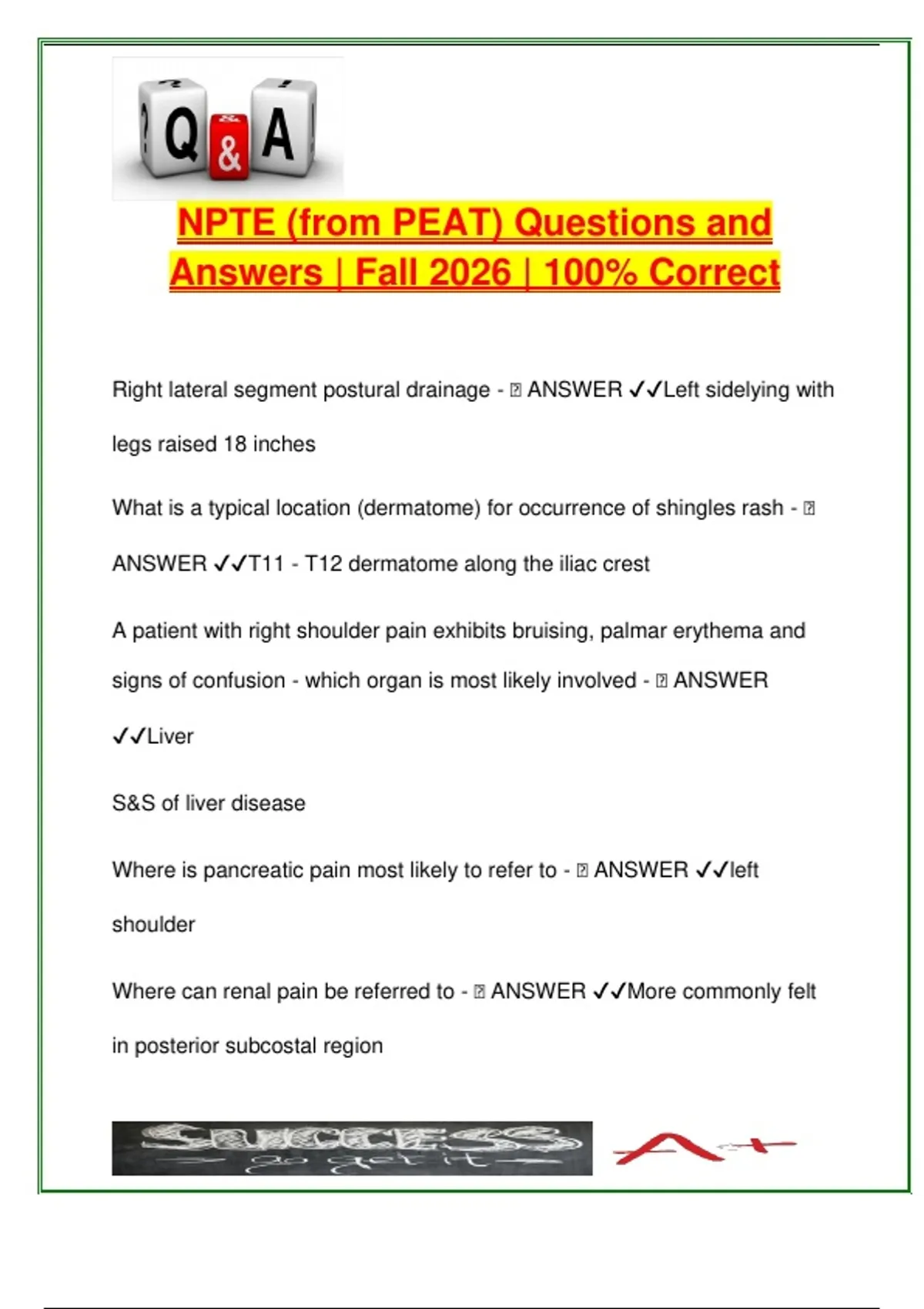 NPTE PEAT Questions | 100+ Practice Q&A | Cardio, Neuro, MSK, Endocrine ...