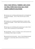 WGU C168 CRITICAL THINKING AND LOGIC OA FINAL PAPER 2026 EXAM Q&A STUDY GUIDE COMPLETE SOLUTIONS
