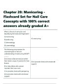 Chapter 20 Manicuring - Flashcard Set for Nail Care Concepts with 100- correct answers 