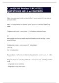 Core EXAM Review &lpar;UPDATED&rpar; QUESTIONS WELL ANSWERED