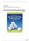TEST BANK Essentials of Nursing Leadership & Management 7 Edition by Sally A&period; Weiss All Chapters