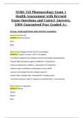 NURS 350 &ndash; Pharmacology Exam 1 &lpar;Health Assessment&rpar; &ndash; Revised Exam Questions & Correct Answers &ndash; Complete A&plus; Exam Material