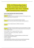 NURS 350 &ndash; Pharmacology Exam 2 &lpar;Health Assessment&rpar; &ndash; Revised Exam Questions & Correct Answers &ndash; Complete A&plus; Exam Material