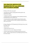 TICO PRACTICE CERTIFICATION EXAMINATION TEST 2026 QUESTIONS WITH ACCURATE ANSWERS