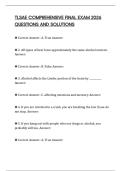 TLSAE COMPREHENSIVE FINAL EXAM 2026 QUESTIONS AND SOLUTIONS