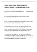 TLSAE FINAL EXAM 2026 COMPLETE QUESTIONS AND ANSWERS GRADED A&plus;