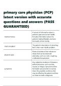 primary care physician &lpar;PCP&rpar; latest version with accurate questions and answers