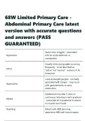 68W Limited Primary Care - Abdominal Primary Care latest version with accurate questions and answers