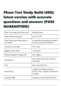 Phase Test Study Guild &lpar;68Q&rpar; latest version with accurate questions and answers 