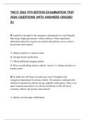 TNCC ENA 9TH EDITION EXAMINATION TEST 2026 QUESTIONS WITH ANSWERS GRADED A&plus;
