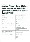 Limited Primary Care- 68W &rpar; latest version with accurate questions and answers