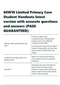 68W10 Limited Primary Care Student Handouts latest version with accurate questions and answers 