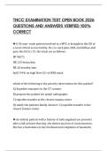 TNCC EXAMINATION TEST OPEN BOOK 2026 QUESTIONS AND ANSWERS VERIFIED 100&percnt; CORRECT