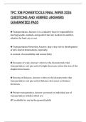 TPC 108 POWERTOOLS FINAL PAPER 2026 QUESTIONS AND VERIFIED ANSWERS GUARANTEED PASS