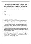 TXRH TO-GO MENU EXAMINATION TEST 2026 FULL QUESTIONS WITH VERIFIED SOLUTIONS