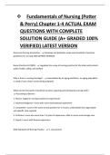 Fundamentals of Nursing &lpar;Potter & Perry&rpar; Chapter 1-4 ACTUAL EXAM QUESTIONS WITH COMPLETE SOLUTION GUIDE &lpar;A&plus; GRADED 100&percnt; VERIFIED&rpar; LATEST VERSION