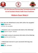 NR 546 Advanced Pharmacology Psychopharmacology for the Psychiatric-Mental Health Nurse Practitioner Midterm Exam Week 4 Questions And Answers&vert; Solved