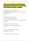 WGU C211 OA GLOBAL ECONOMICS FOR MANAGERS EXAM SCRIPT 2026 QUESTIONS AND VERIFIED CORRECT ANSWERS
