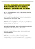 WGU C211 OA GLOBAL ECONOMICS FOR MANAGERS EXAMINATION TEST 2026 COMPLETE QUESTIONS AND SOLUTIONS