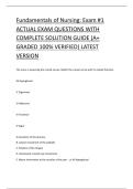 Fundamentals of Nursing&colon; Exam &num;1 ACTUAL EXAM QUESTIONS WITH COMPLETE SOLUTION GUIDE &lpar;A&plus; GRADED 100&percnt; VERIFIED&rpar; LATEST VERSION