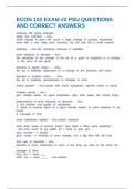 ECON 102 EXAM &num;2 PSU QUESTIONS AND CORRECT ANSWERS