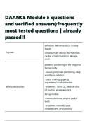 DAANCE Module 5 questions and verified answers&rpar;frequently most tested questions
