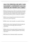 WGU C720 OPERATIONS AND SUPPLY CHAIN MANAGEMENT COMPREHENSIVE EXAM 2026 QUESTIONS AND ANSWERS 100&percnt; CORRECT