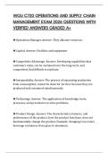 WGU C720 OPERATIONS AND SUPPLY CHAIN MANAGEMENT EXAM 2026 QUESTIONS WITH VERIFIED ANSWERS GRADED A&plus;