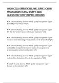 WGU C720 OPERATIONS AND SUPPLY CHAIN MANAGEMENT EXAM SCRIPT 2026 QUESTIONS WITH VERIFIED ANSWERS