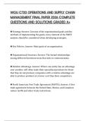WGU C720 OPERATIONS AND SUPPLY CHAIN MANAGEMENT FINAL PAPER 2026 COMPLETE QUESTIONS AND SOLUTIONS GRADED A&plus;