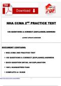 STUDY|BUNDLE >. NHA CCMA 2ND PRACTICE TEST, NHA CCMA CLINICAL MEDICAL ASSISTANT STUDY AID,NHA CCMA Practice Test Form C | LATEST UPDATE DEAL!!