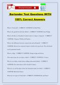 Bartender Test Questions WITH 100&percnt; Correct Answers