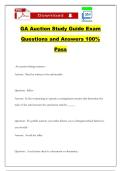 GA Auction Study Guide Exam Questions and Answers 100&percnt; Pass